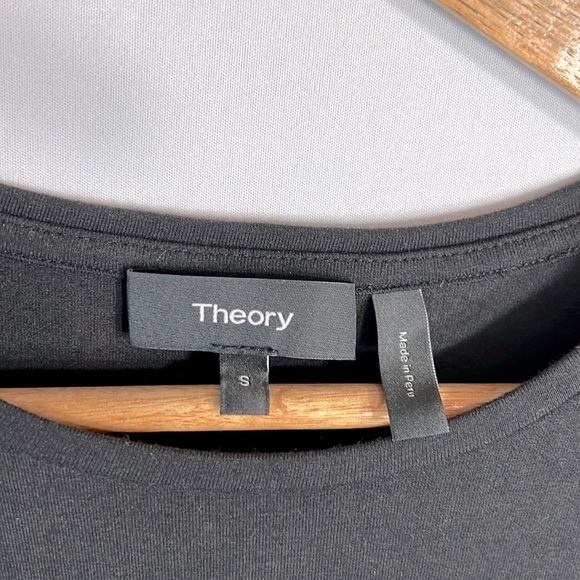 Theory Black-Rubric Gathered Sleeve Dress Size S - Picture 3 of 6